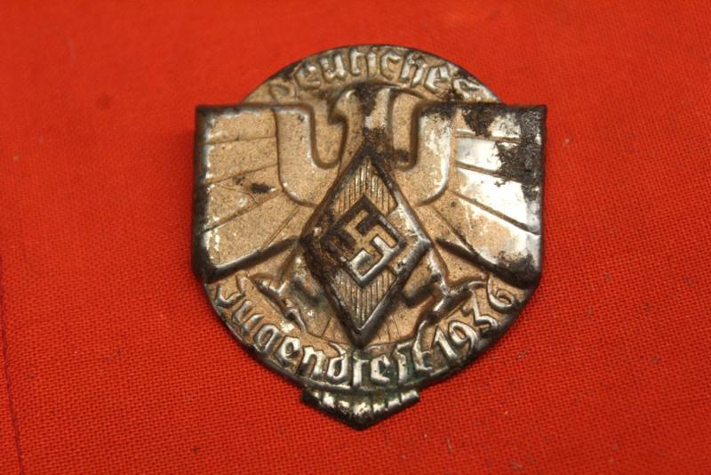 1936 DEUTSCHES JUGENFEST, German Youth Festival Day Badge, Tinnie