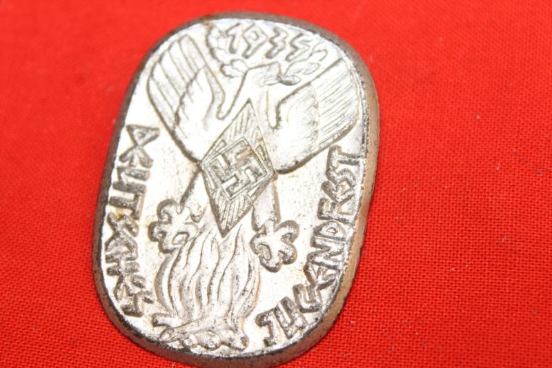 1935 DEUTSCHES JUGENFEST, German Youth Festival Day Badge, Tinnie