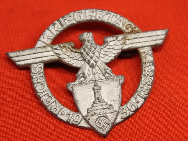 German 3rd Reich 1936 KYFFHAUSERBUND WARRIOR'S DAY KASSEL BADGE