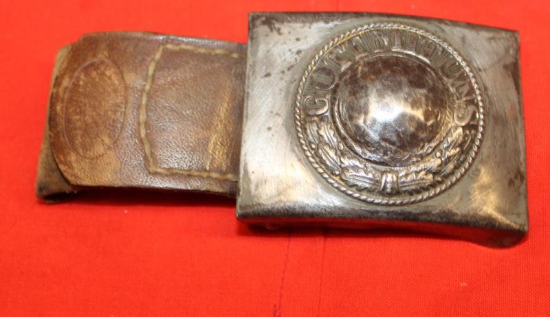 WW2 German Wehrmacht Belt Buckle 1941 dated with leather tab also dated 1941