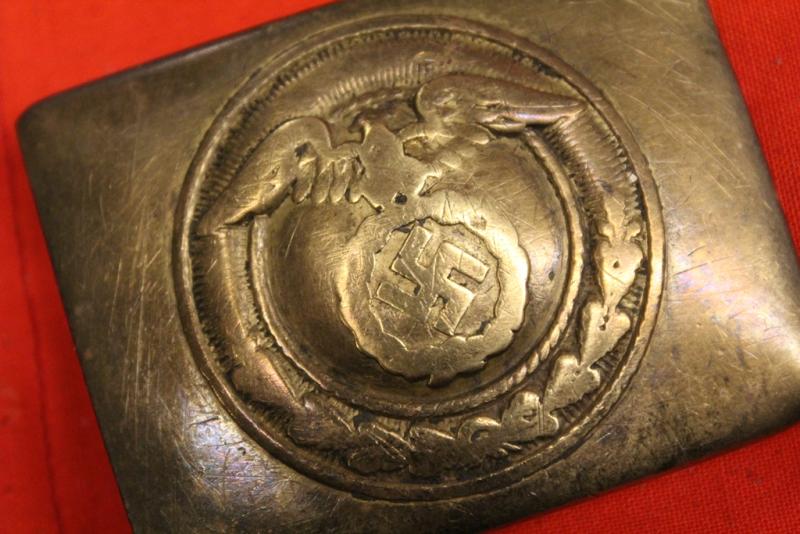 3rs Reich EXTREMELY RARE early SA Brass Belt Buckle marked STABIL DRGM