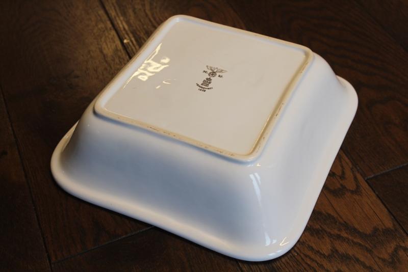 WW2 German Wehrmacht Mess Hall porcelain big square bowl, 1938