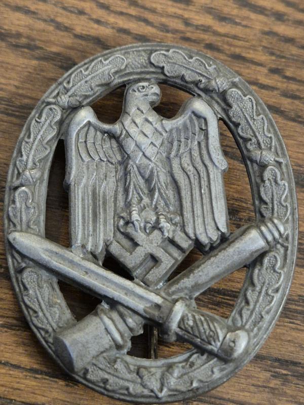 WW2 German General Assault Badge. Maker R.S. for Rudolf Souval.  VGC FOR AGE