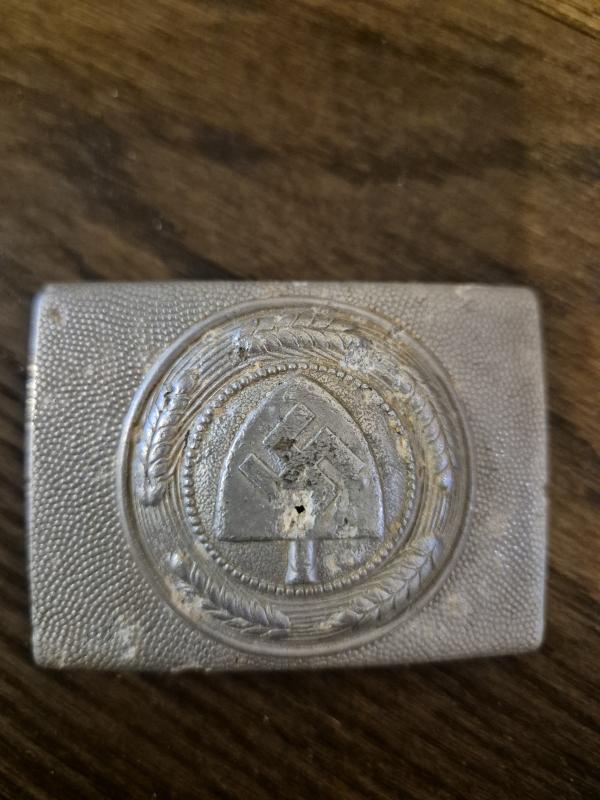 WW2 GERMAN RAD REICHS ARBEITS DIENST ALUMINUM BELT BUCKLE 1938